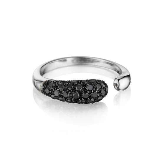 ANELLO COLLEZIONE GOCCE DIAMANTI NERI  - 18KT ORO BIANCO - PICCOLO