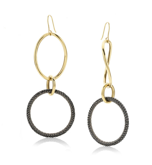 STELLA COLLECTION 18KT GOLD EARRINGS - BLACK DIAMONDS