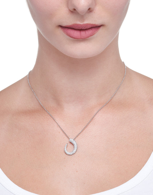 GOCCE COLLECTION WHITE DIAMONDS NECKLACE - 18KT WHITE GOLD