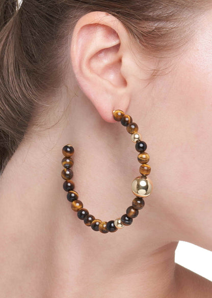 BARBARELLA COLLECTION EARRINGS - TIGER' S EYE