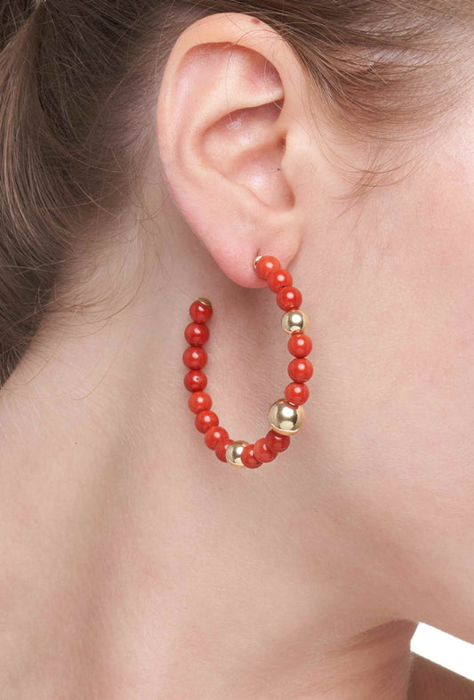 ORECCHINI COLLEZIONE BARBARELLA - CORALLO MEDITERRANEO