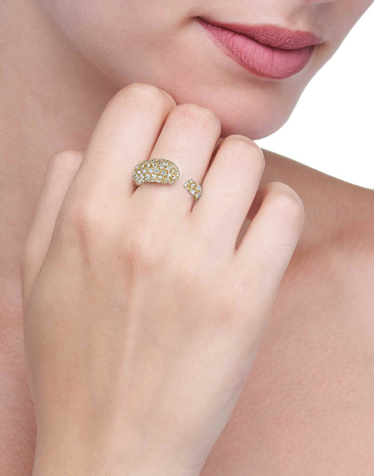 GOCCE COLLECTION WHITE DIAMONDS RING - 18KT GOLD