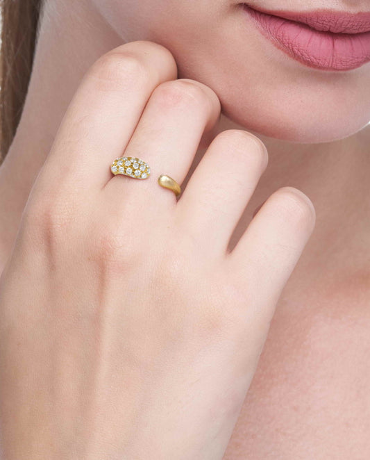 ANELLO COLLEZIONE GOCCE DIAMANTI BIANCHI - ORO 18KT - PICCOLO