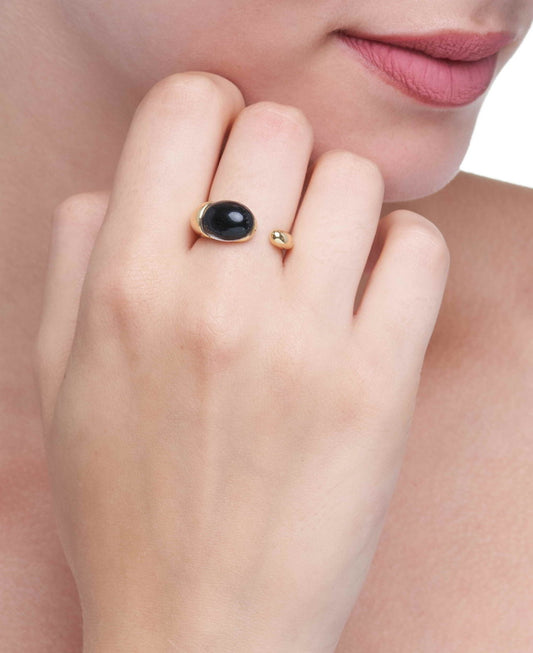 COLLEZIONE GOCCIOLINE ANELLO - ONICE NERO 