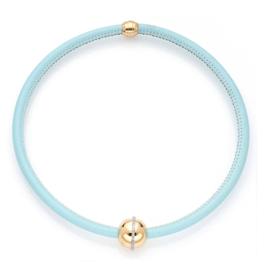 "MARCELLA" - BARBARELLA COLLECTION NECKLACE - AZZURRE LEATHER