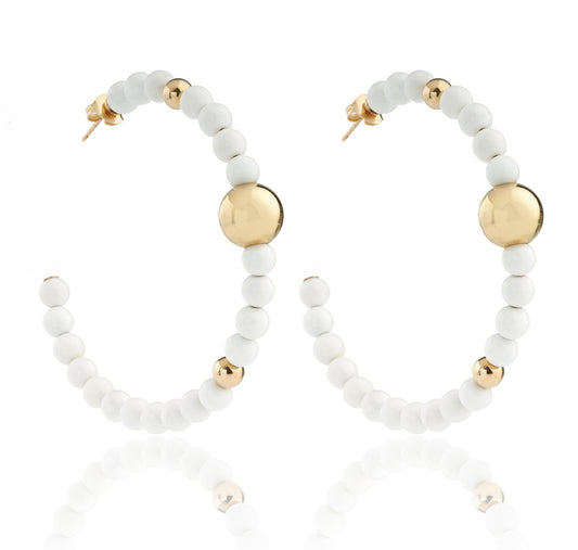 BARBARELLA COLLECTION EARRINGS - WHITE AGATE