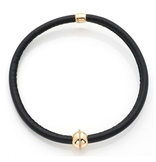 "MARCELLA" - COLLANA COLLEZIONE BARBARELLA IN PELLE NERA