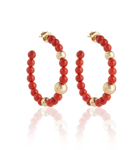 ORECCHINI COLLEZIONE BARBARELLA - CORALLO MEDITERRANEO