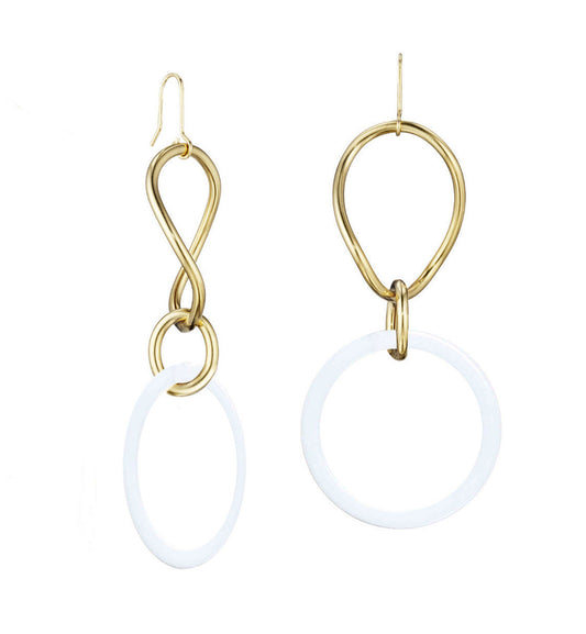 STELLA COLLECTION - 18KT GOLD - WHITE AGATE LINKS LARGE