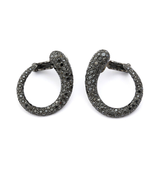 ORECCHINI COLLEZIONE GOCCE DIAMANTI NERI - MEDI