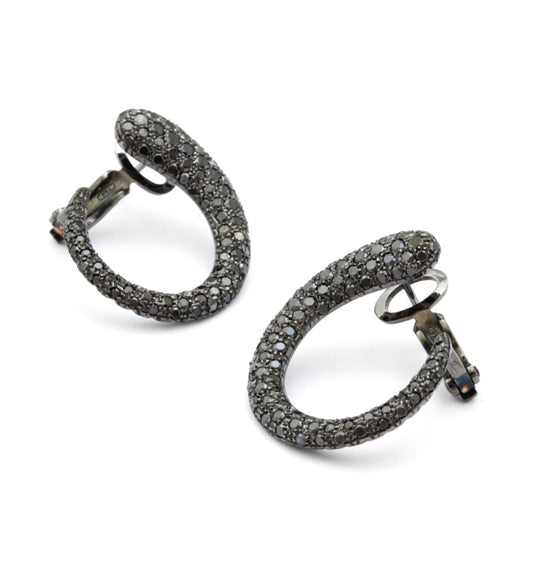 ORECCHINI COLLEZIONE GOCCE DIAMANTI NERI - MEDI