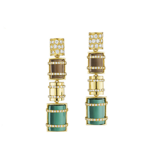 ORECCHINI COLLEZIONE BULLET ORO 18KT - MULTIPIETRA