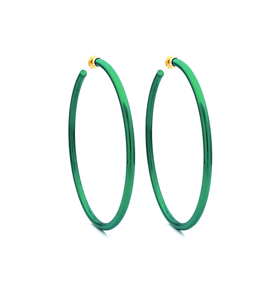 BARBARELLA COLLECTION - 18KT GOLD - STERLING SILVER - LARGE - GREEN