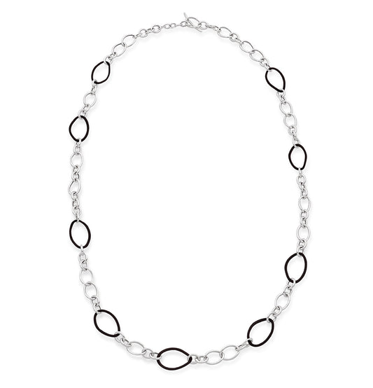 STELLA COLLECTION STERLING SILVER NECKLACE - BLACK