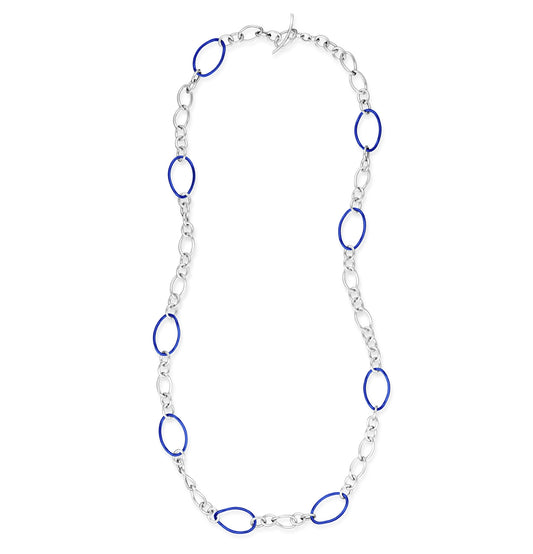 STELLA COLLECTION STERLING SILVER NECKLACE - COBALT BLUE