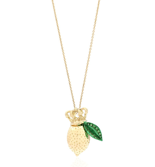 "LOVE LEMONS" - CORONA - ORO 18KT - TSAVORITI - COLLANA
