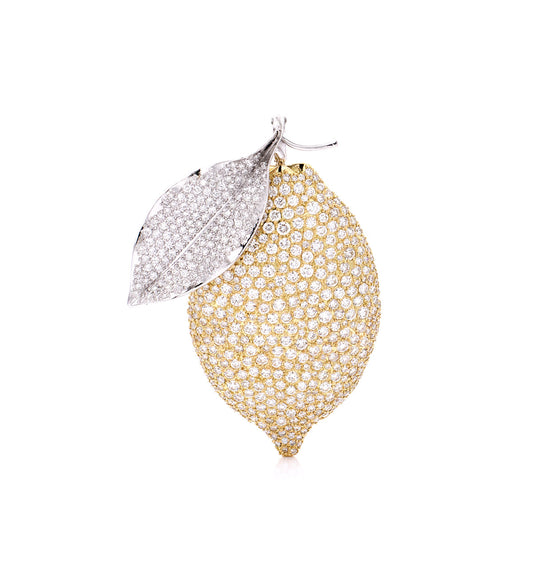 "LOVE LEMONS" - ORO 18KT - DIAMANTI BIANCHI - CIONDOLO - GRANDE