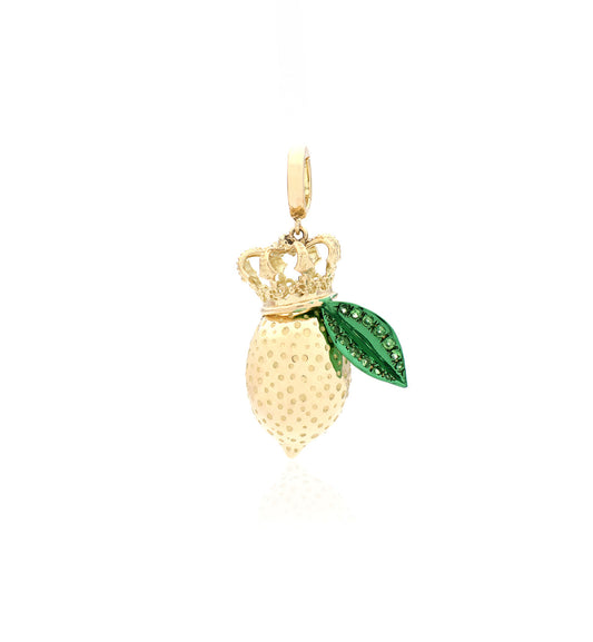 "LOVE LEMONS" - CORONA - ORO 18KT - TSAVORITE - CIONDOLO/CHARM - GRANDE
