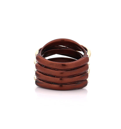 "LIZZY" - 18KT GOLD - WHITE DIAMONDS - BROWN