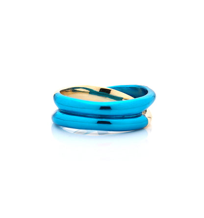 "MARGAUX" - 18KT GOLD - BLUE SAPPHIRES - AQUA BLUE