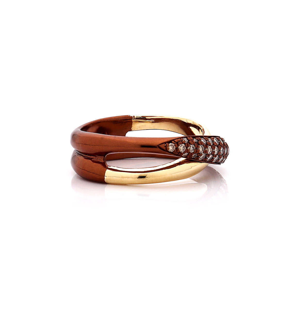 "MARGAUX" - 18KT GOLD - BROWN DIAMONDS