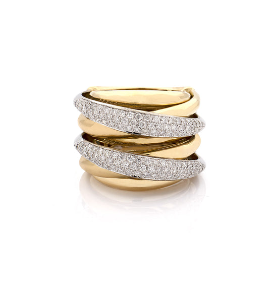 "LIZZY" - ORO GIALLO E BIANCO 18KT - DIAMANTI BIANCHI