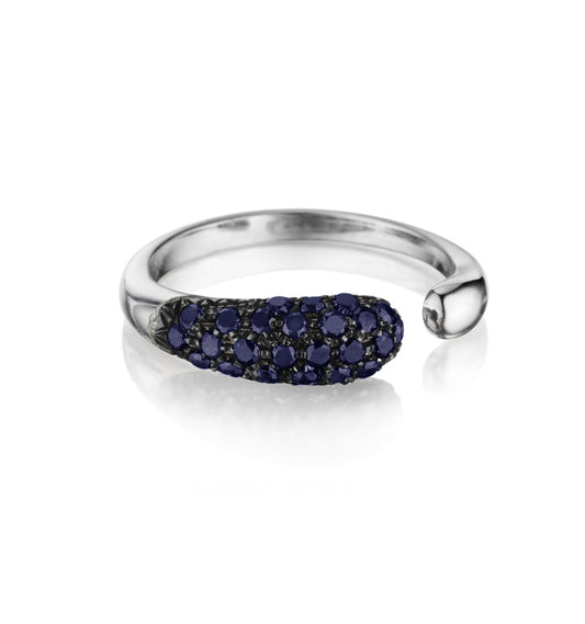 ANELLO COLLEZIONE GOCCE ZAFFIRI BLU - 18KT ORO BIANCO - PICCOLO