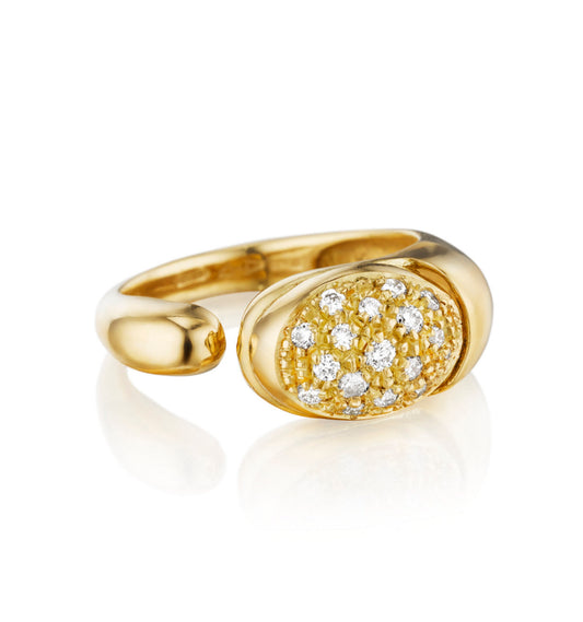 ANELLO COLLEZIONE GOCCIOLINE ORO 18KT- DIAMANTI BIANCHI